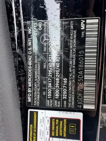 2013 MERCEDES-BENZ GL 550 4MATIC  