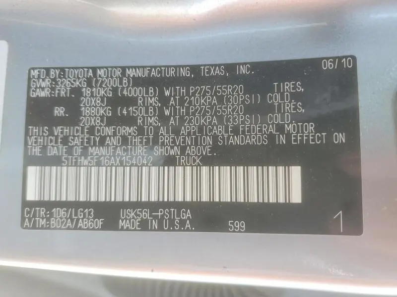 2010 TOYOTA TUNDRA CREWMAX LIMITED  