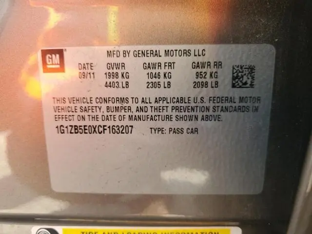 2012 CHEVROLET MALIBU LS  
