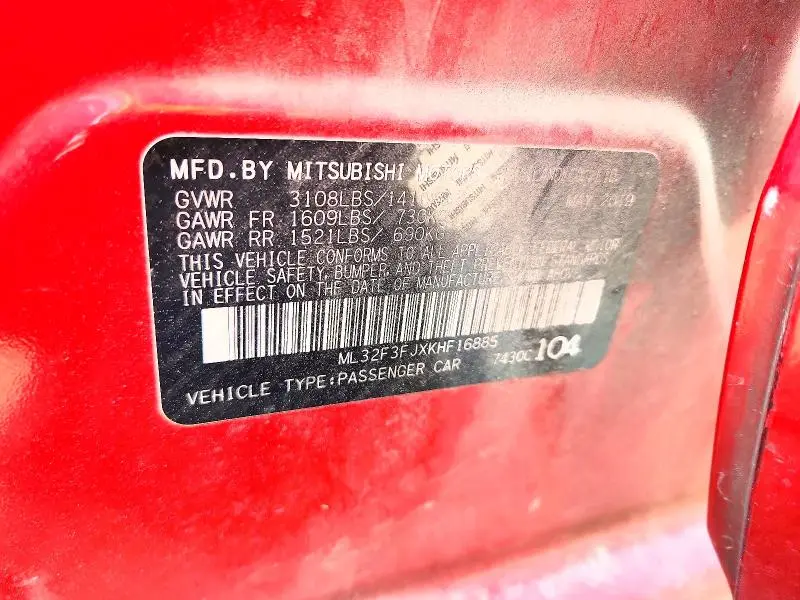 2019 MITSUBISHI MIRAGE G4 ES  