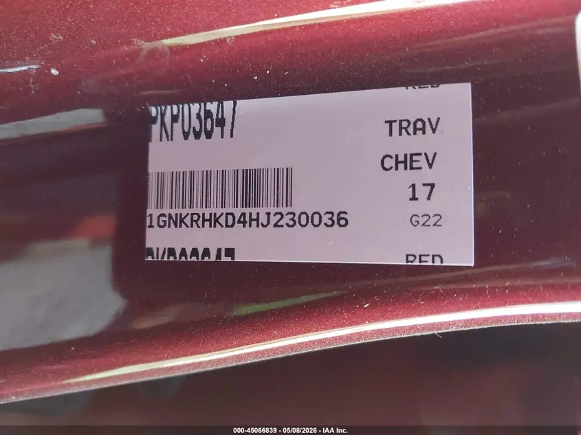 2017 CHEVROLET TRAVERSE 2LT