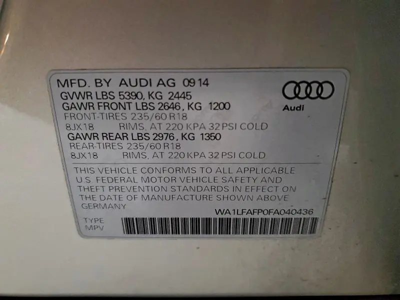 2015 AUDI Q5 PREMIUM PLUS  