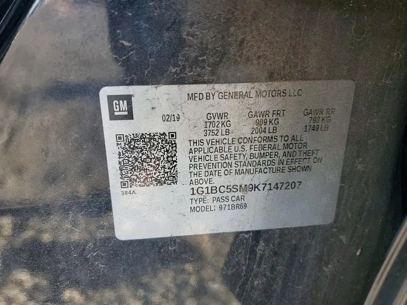 2019 CHEVROLET CRUZE LS  