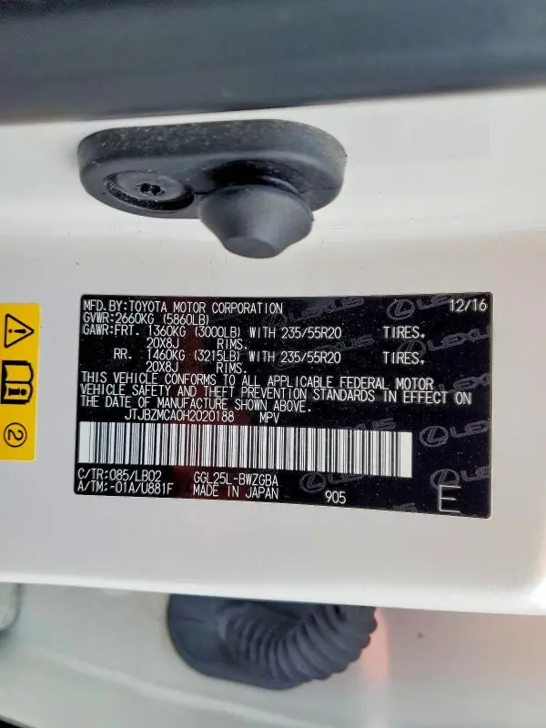 2017 LEXUS RX 350 BASE  