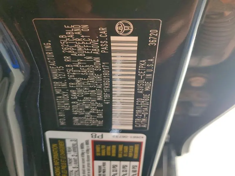 2016 TOYOTA CAMRY XSE  