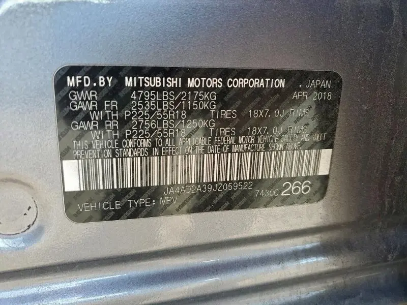 2018 MITSUBISHI OUTLANDER ES  