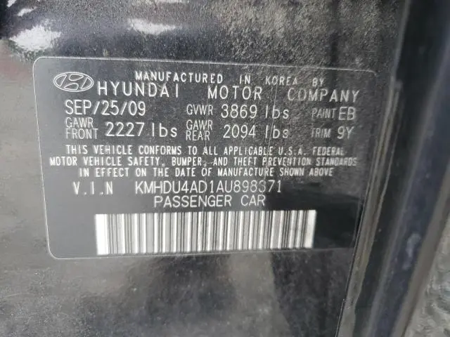 2010 HYUNDAI ELANTRA BLUE  