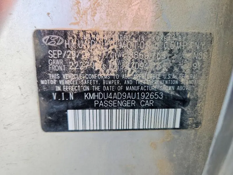 2010 HYUNDAI ELANTRA GLS  