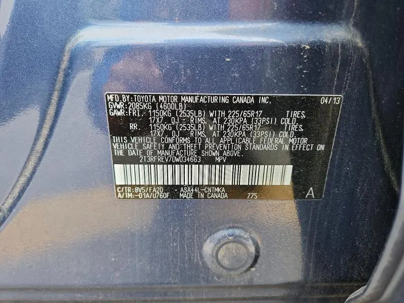 2013 TOYOTA RAV4 LE   