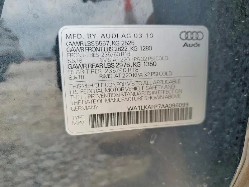 2010 AUDI Q5 PREMIUM PLUS  