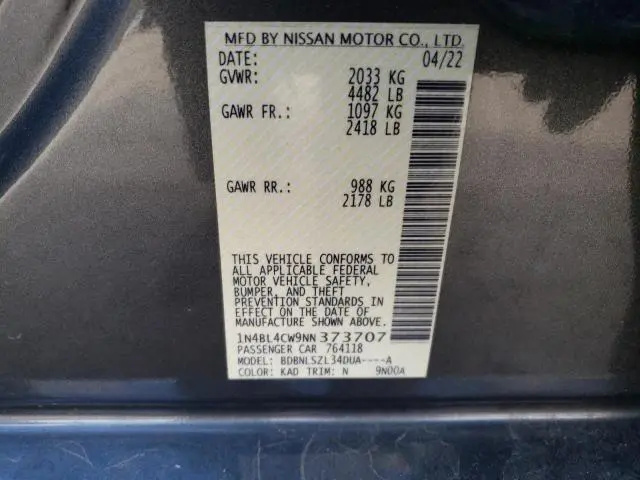 2022 NISSAN ALTIMA SR  