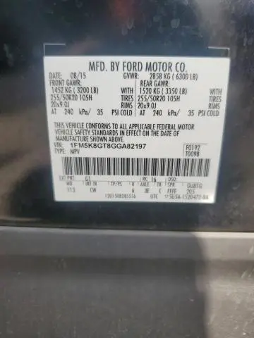 2016 FORD EXPLORER SPORT  