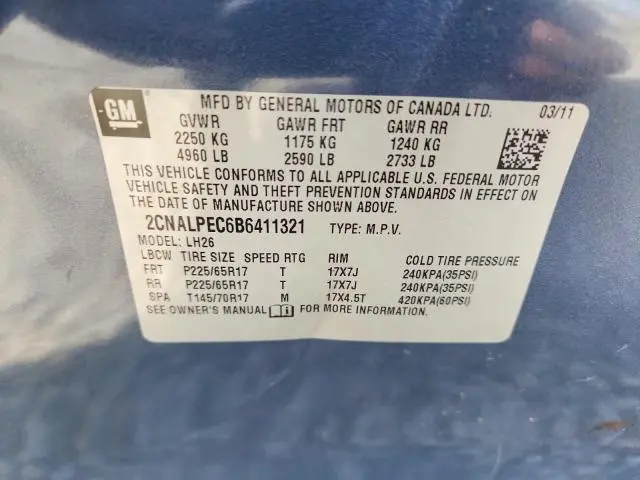 2011 CHEVROLET EQUINOX LT  