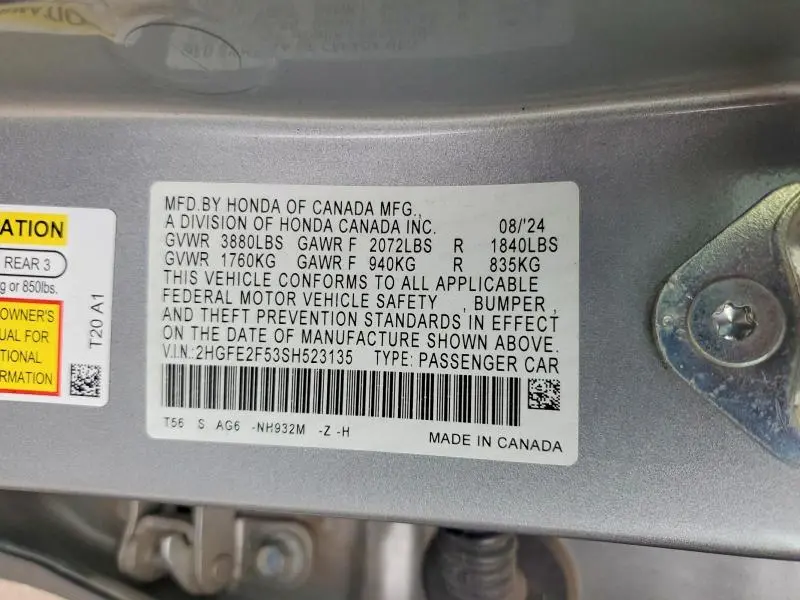2025 HONDA CIVIC SPORT  