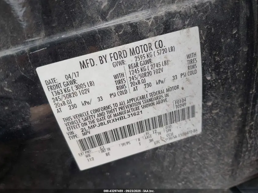 2017 LINCOLN MKX RESERVE