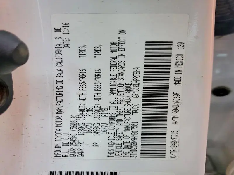 2017 TOYOTA TACOMA DOUBLE CAB  