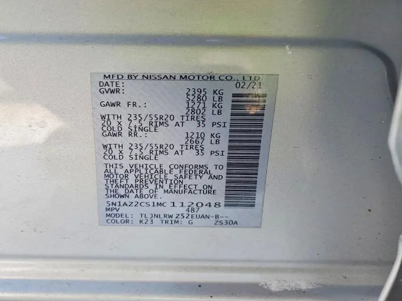 2021 NISSAN MURANO SL  