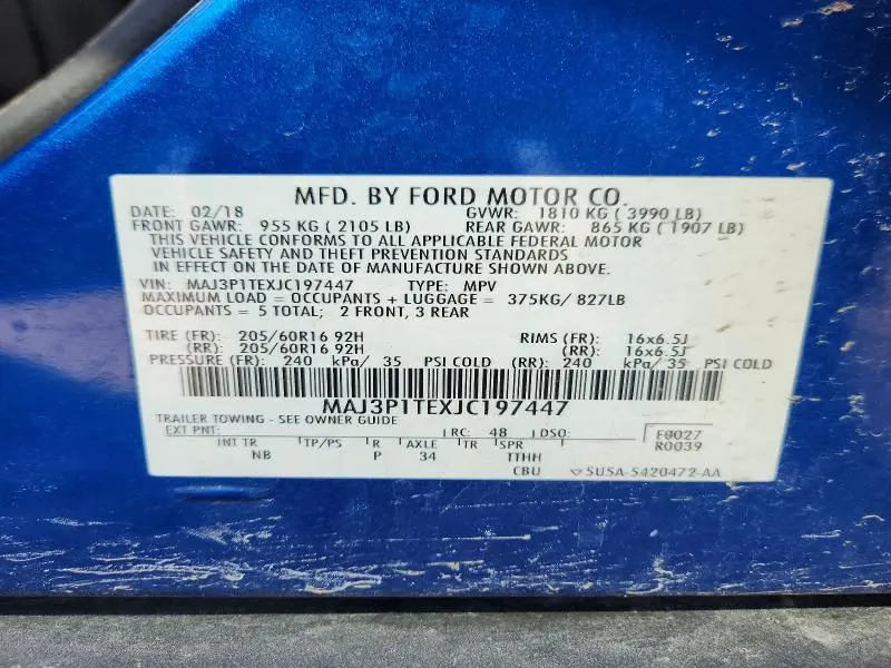 2018 FORD ECOSPORT SE  