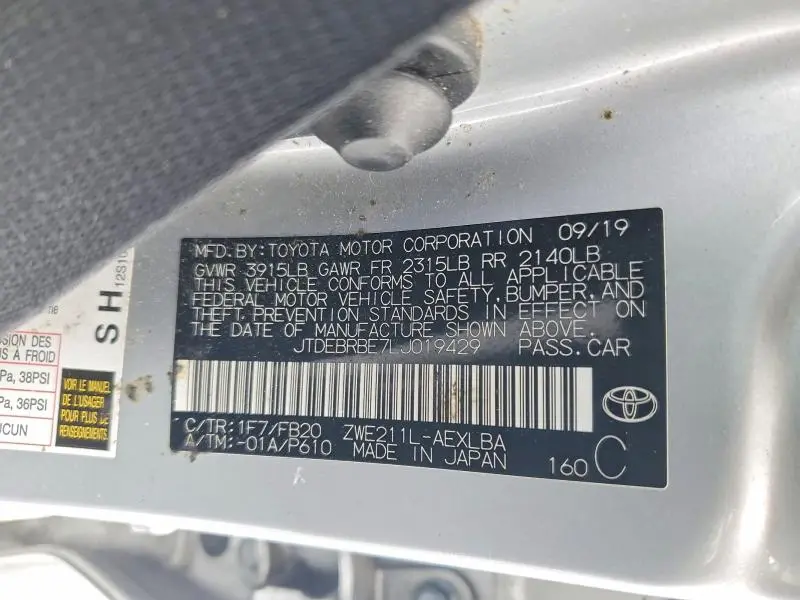 2020 TOYOTA COROLLA LE  