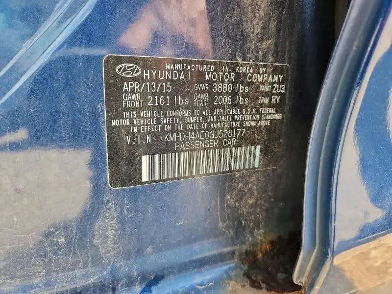 2016 HYUNDAI ELANTRA VALUE EDITION  