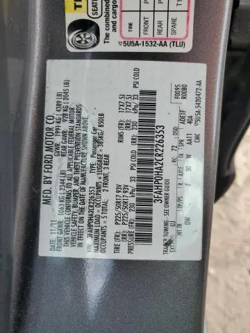 2012 FORD FUSION SE