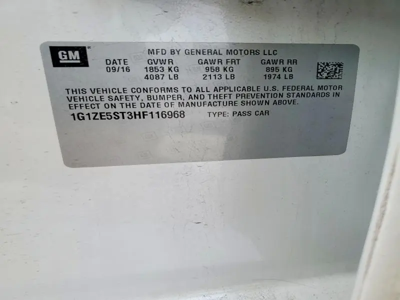 2017 CHEVROLET MALIBU LT  