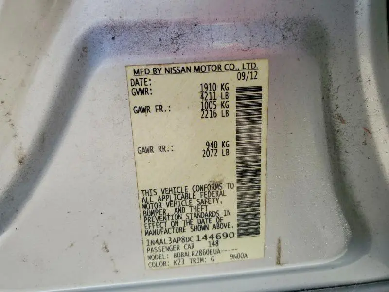 2013 NISSAN ALTIMA   