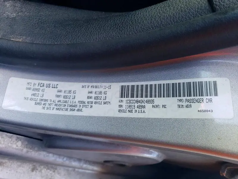 2016 CHRYSLER 200 LIMITED  