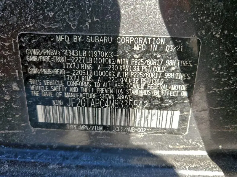 2021 SUBARU CROSSTREK PREMIUM  