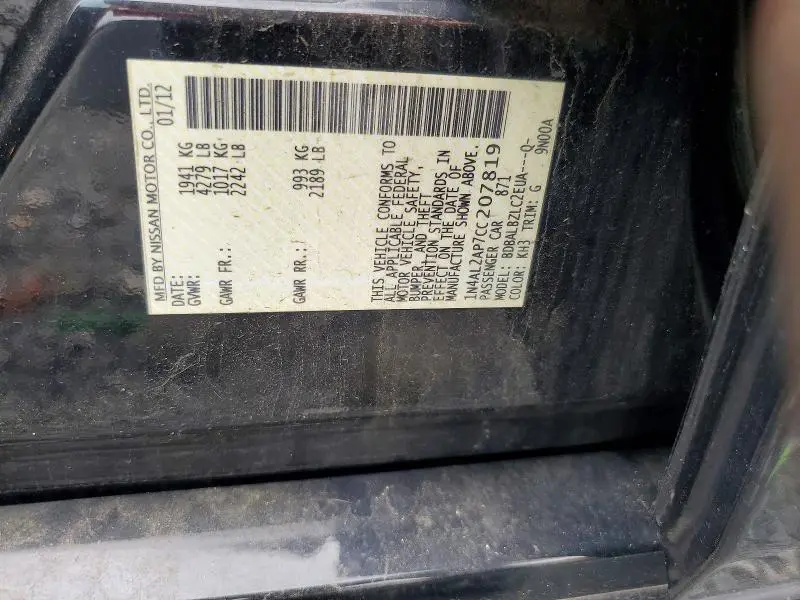 2012 NISSAN ALTIMA 2.5  