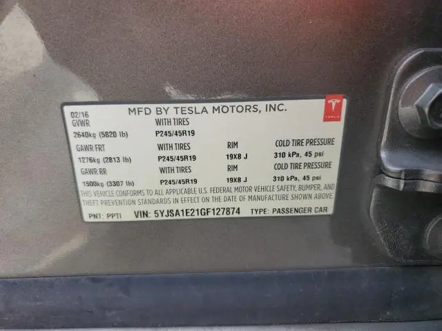 2016 TESLA MODEL S   