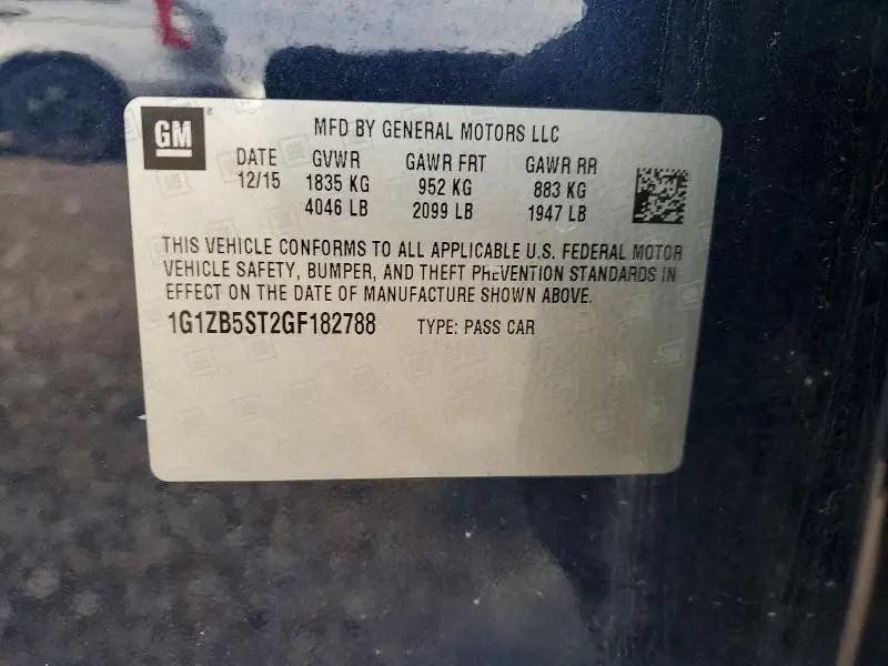 2016 CHEVROLET MALIBU LS  