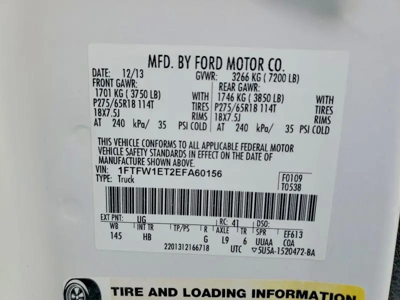 2014 FORD F150 SUPERCREW  
