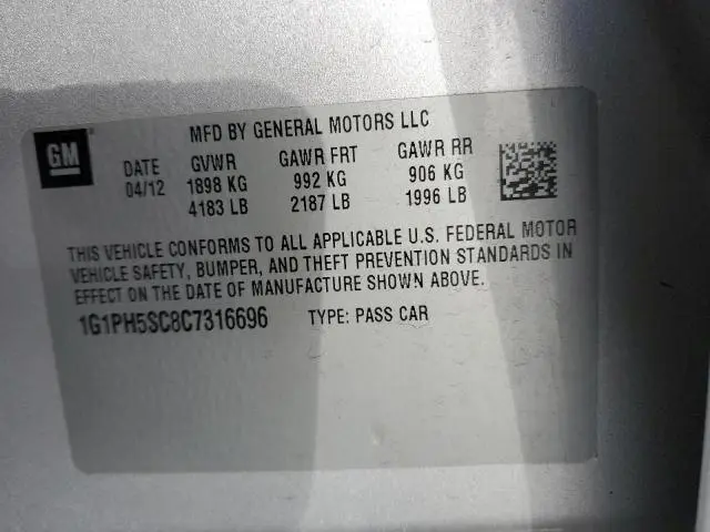 2012 CHEVROLET CRUZE LTZ  