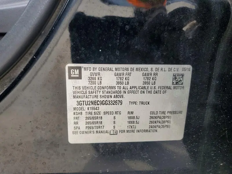 2016 GMC SIERRA K1500 SLT  