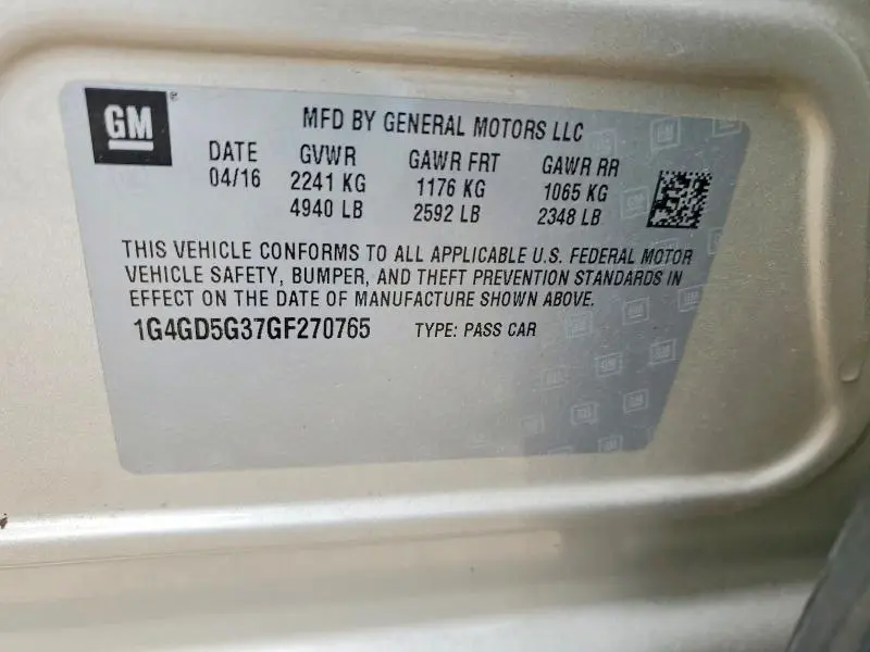 2016 BUICK LACROSSE PREMIUM  