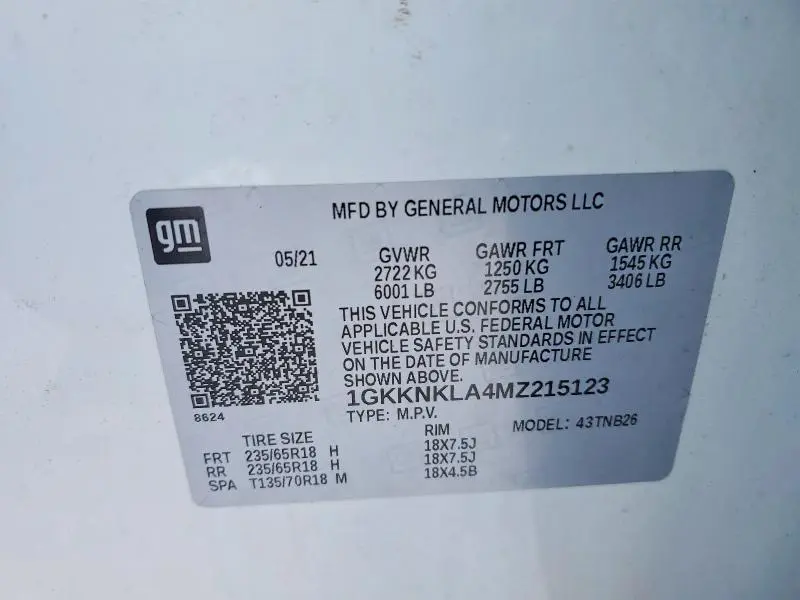 2021 GMC ACADIA SLE  