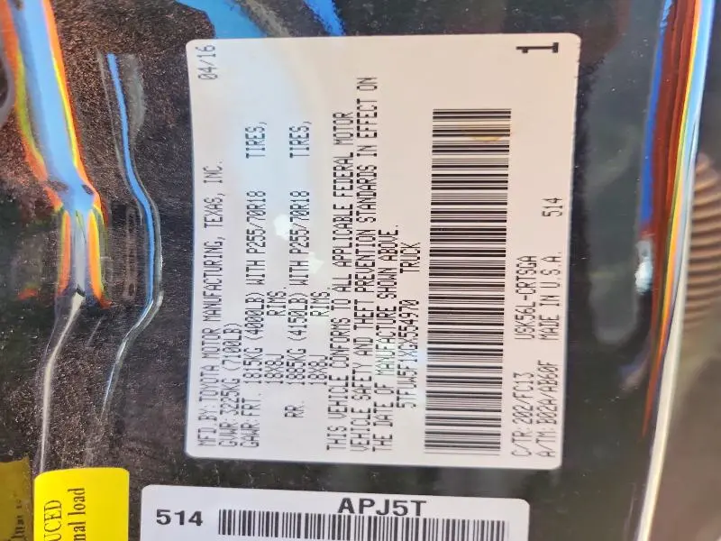 2016 TOYOTA TUNDRA SR5  