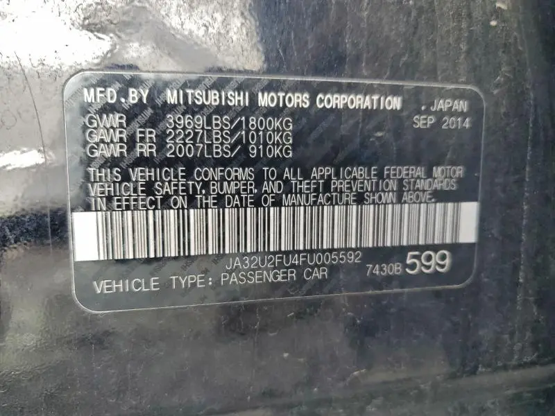 2015 MITSUBISHI LANCER ES  