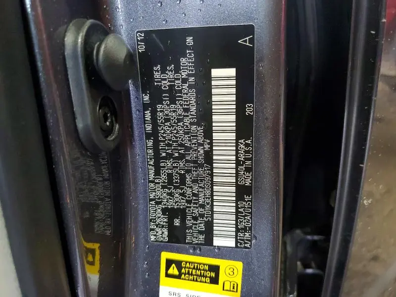 2013 TOYOTA HIGHLANDER LIMITED  