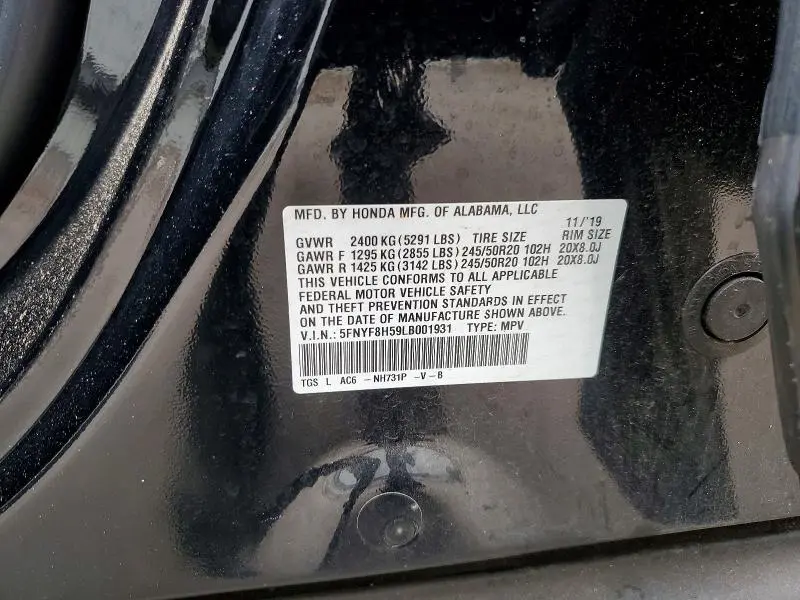 2020 HONDA PASSPORT EXL  