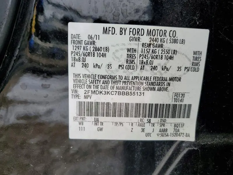 2011 FORD EDGE LIMITED  