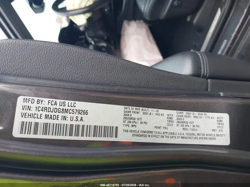 2021 DODGE DURANGO GT PLUS AWD