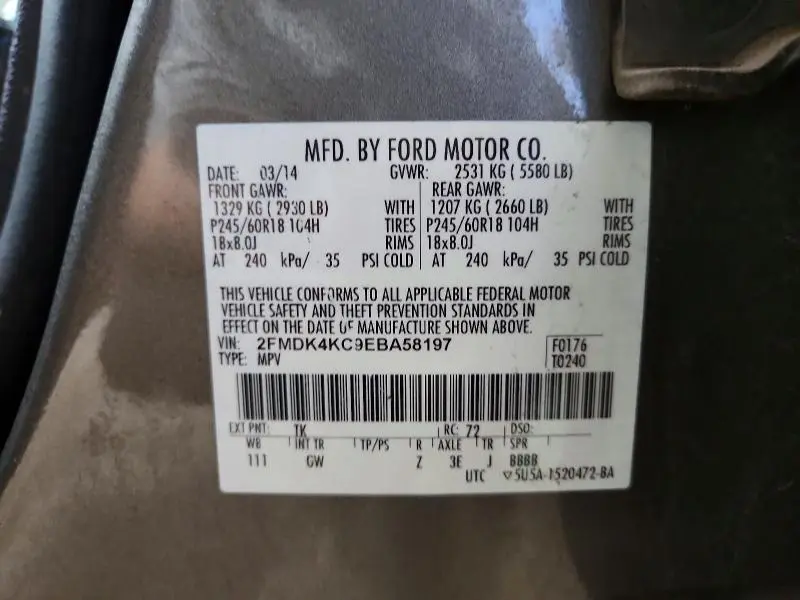 2014 FORD EDGE LIMITED  