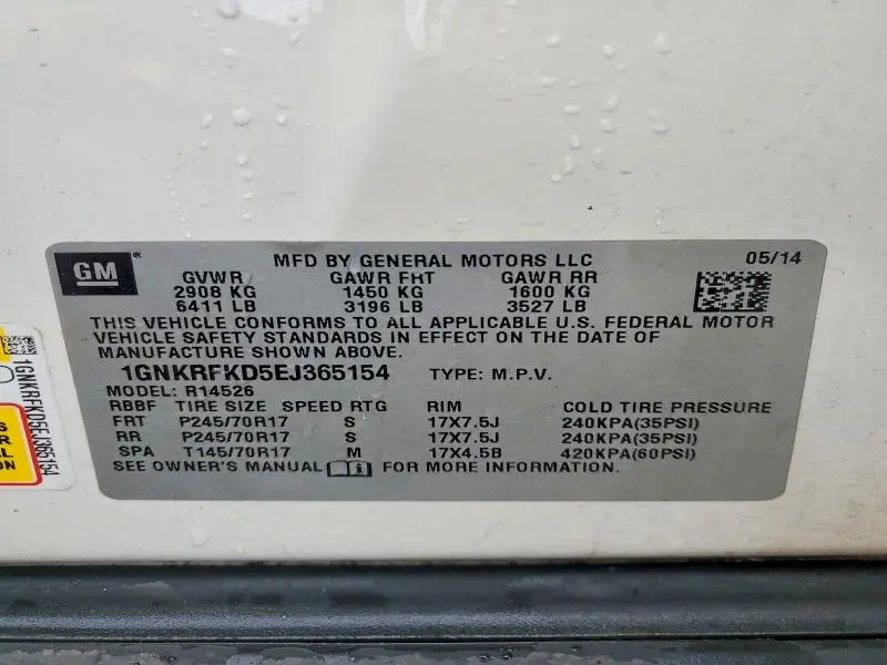 2014 CHEVROLET TRAVERSE LS  