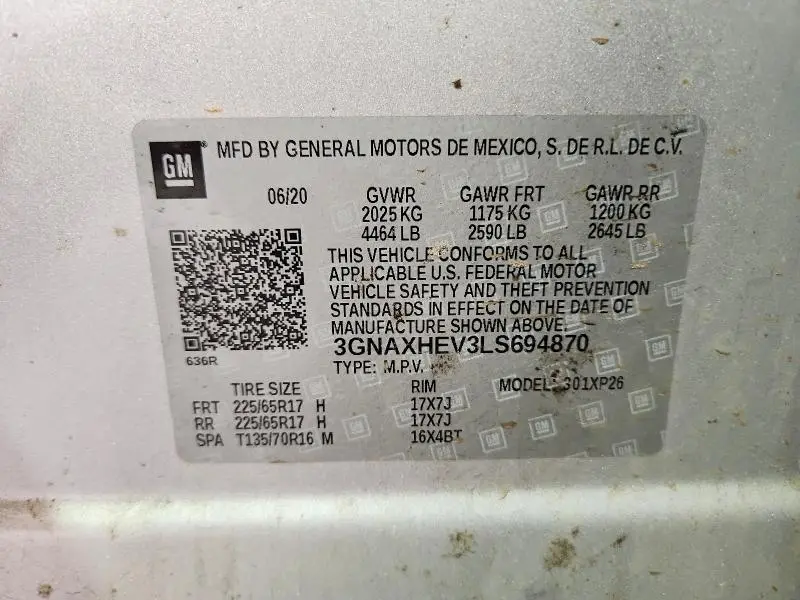2020 CHEVROLET EQUINOX LS  