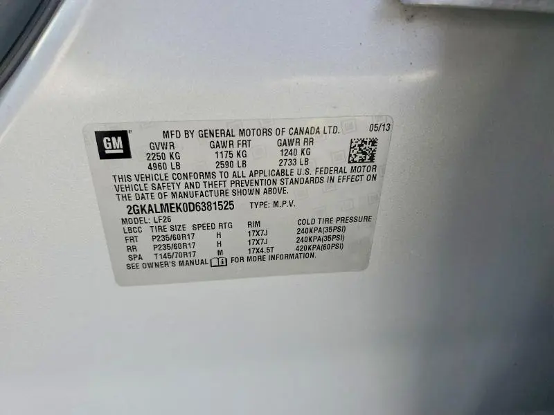 2013 GMC TERRAIN SLE  