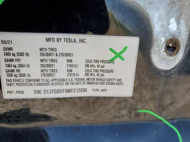 2021 TESLA MODEL Y   