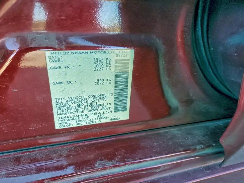 2017 NISSAN ALTIMA 2.5  