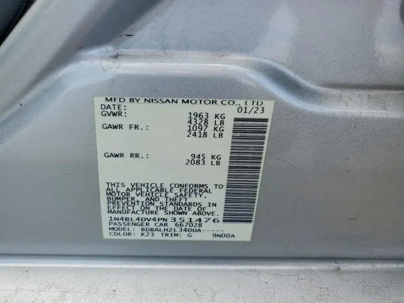 2023 NISSAN ALTIMA SV  